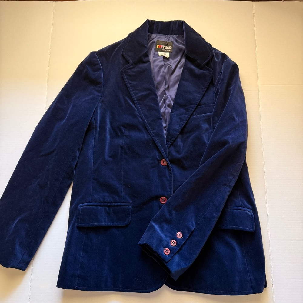 Rrrruss Versatile Navy Cotton Velvet Blazer